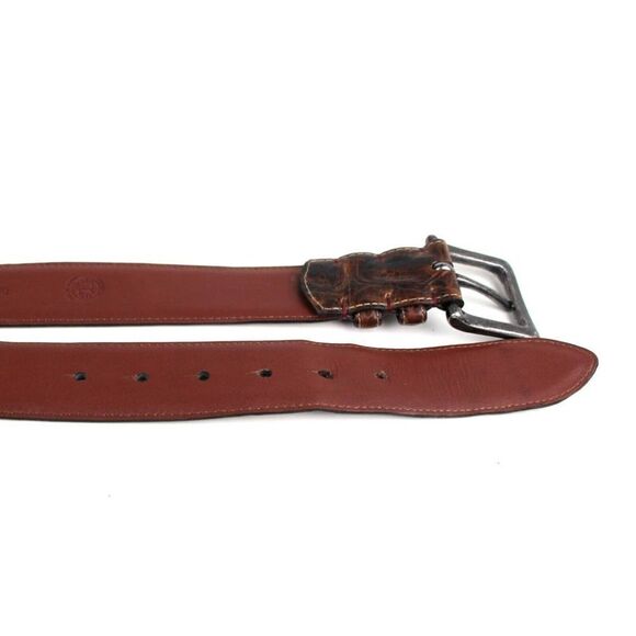 Torino CROCO BROWN GENUINE LEATHER 1.5"Wd CASUAL DRESS MEN'S BELT Sz 46 (P31 - Picture 16 of 16